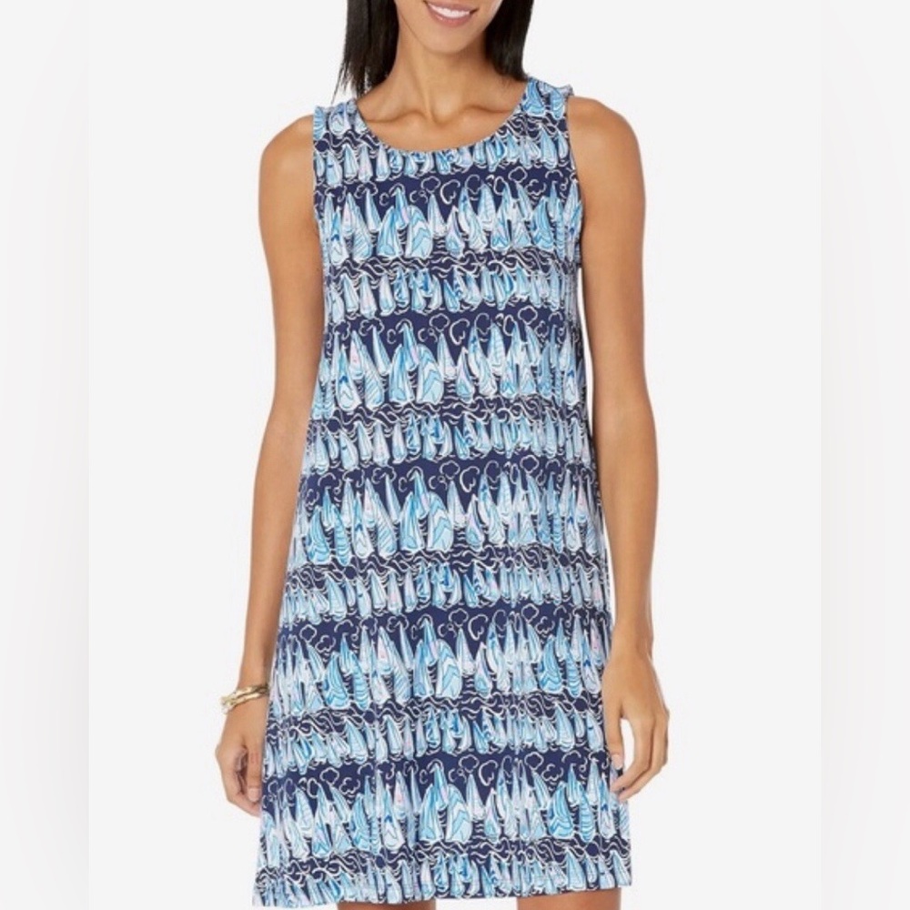 NWOT LILLY PULITZER LOW TIDE NAVY SAILS AND STRIPES KRISTEN SWING DRESS XXS